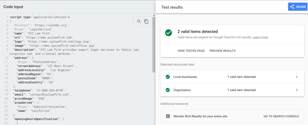 Law Firm Local SEO Structured Data Markup