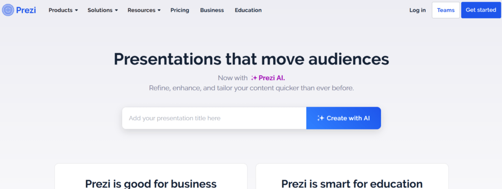 Prezi gamma ai alternative