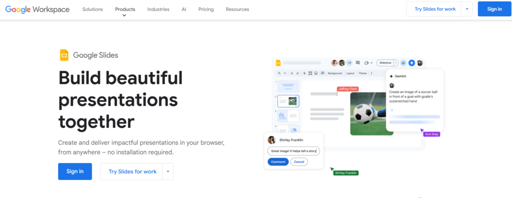 Google Slides gamma ai alternative